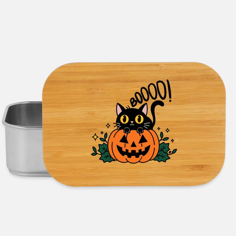Halloween Katze Boo - Spooky Cat - Lunch Box - Silber
