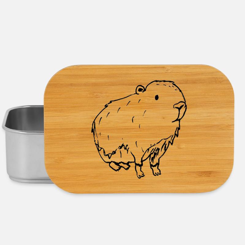 Abstract Kapybara Black - Lunch Box - Silber