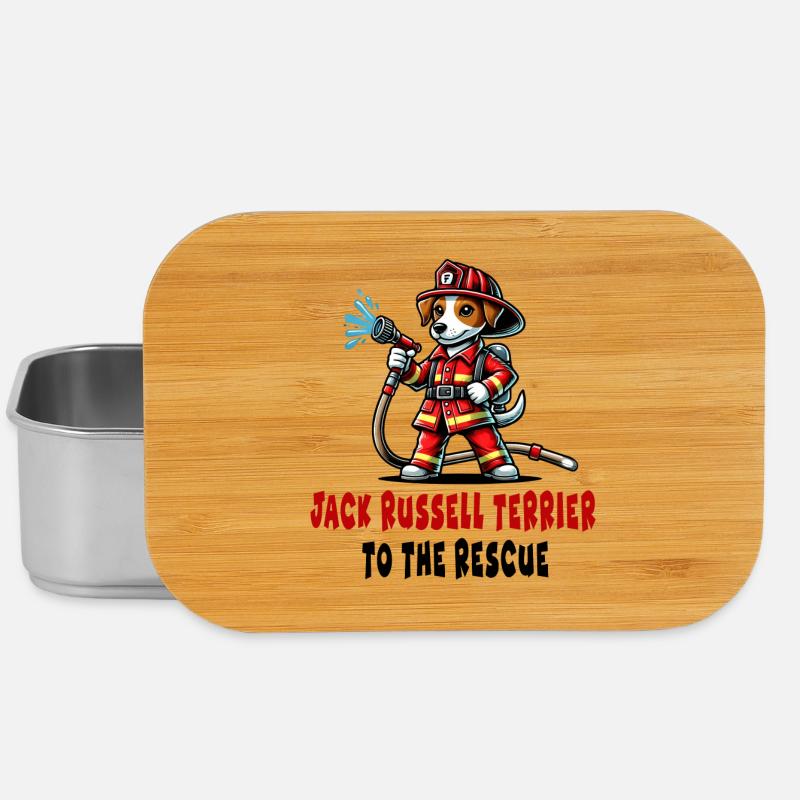 Jack Russell Terrier Feuerwehrmann - Lunch Box - Silber