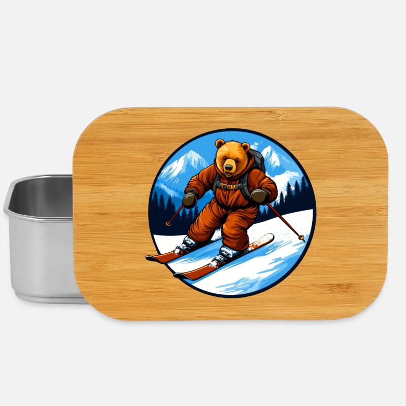 Ski Bären - Lunch Box - Silber