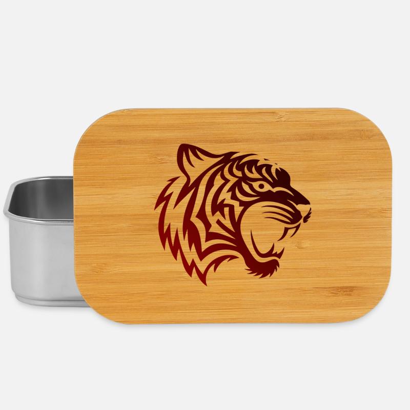 TribalTigerBlackred - Lunch Box - Silber
