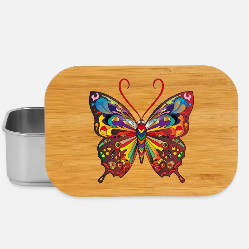 Der bunte Schmetterling - Lunch Box - Silber