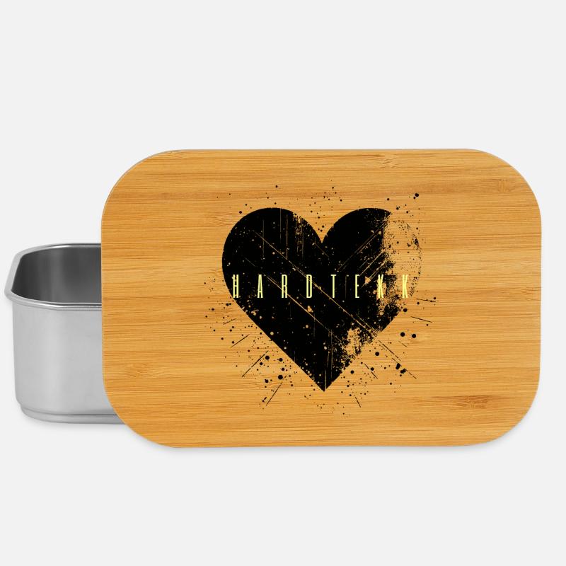 Hardtekk Hard Tekk Hardstyle Techno Herz - Lunch Box - Silber