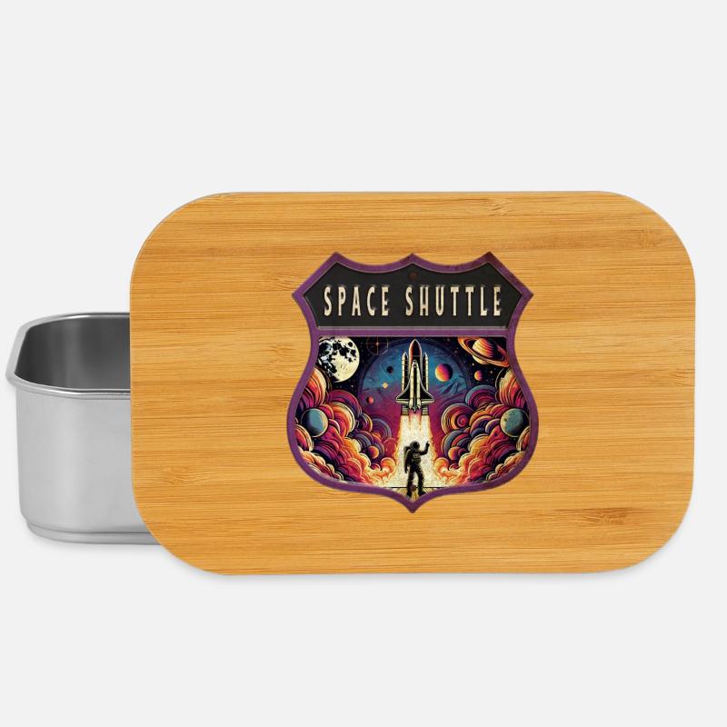 Buntes Atronauten Wappen Design - Lunch Box - Silber