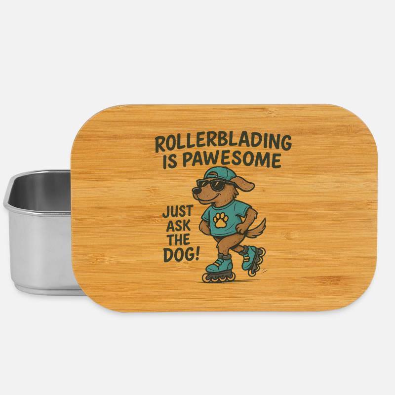 Le patin à roues alignées est un chien pawesom - Boîte à goûter - argent