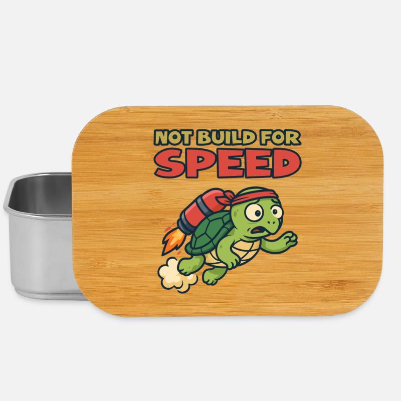 Turtle with rocket: Not built for speed - Lunch Box - silver