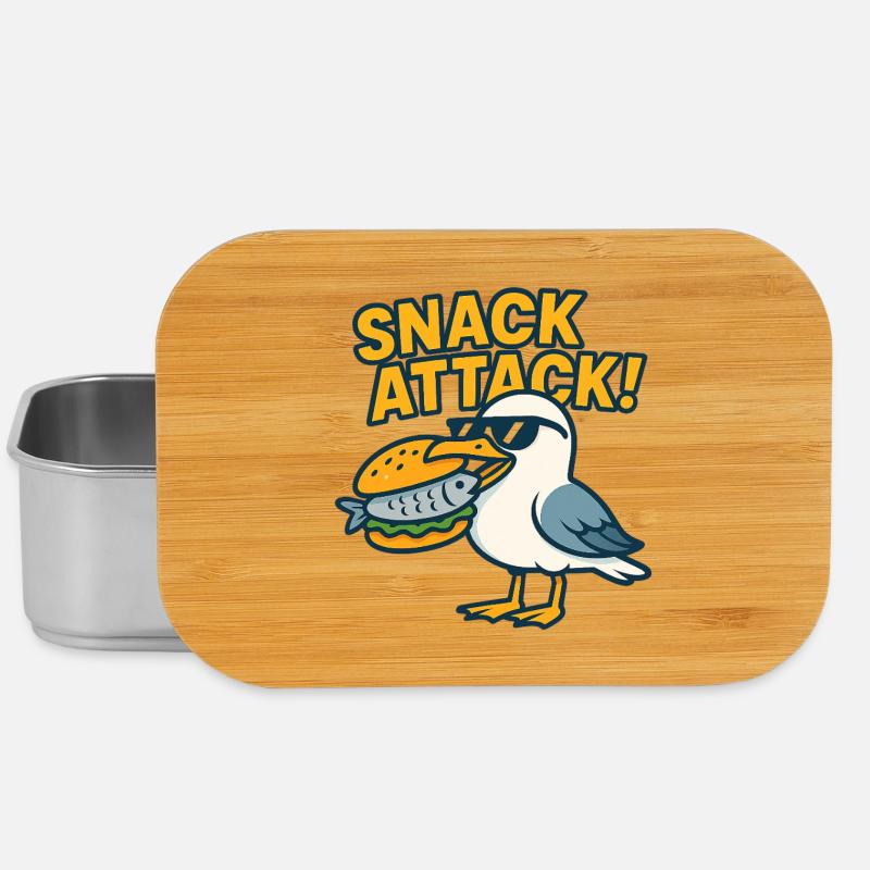 Lustige Möwe mit Sandwich - Lunch Box - Silber