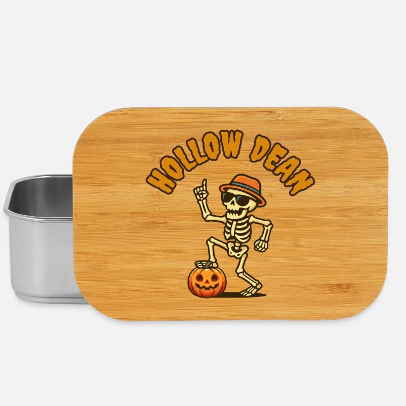 Skeleton Halloween with pumpkins - Lunch Box - silver