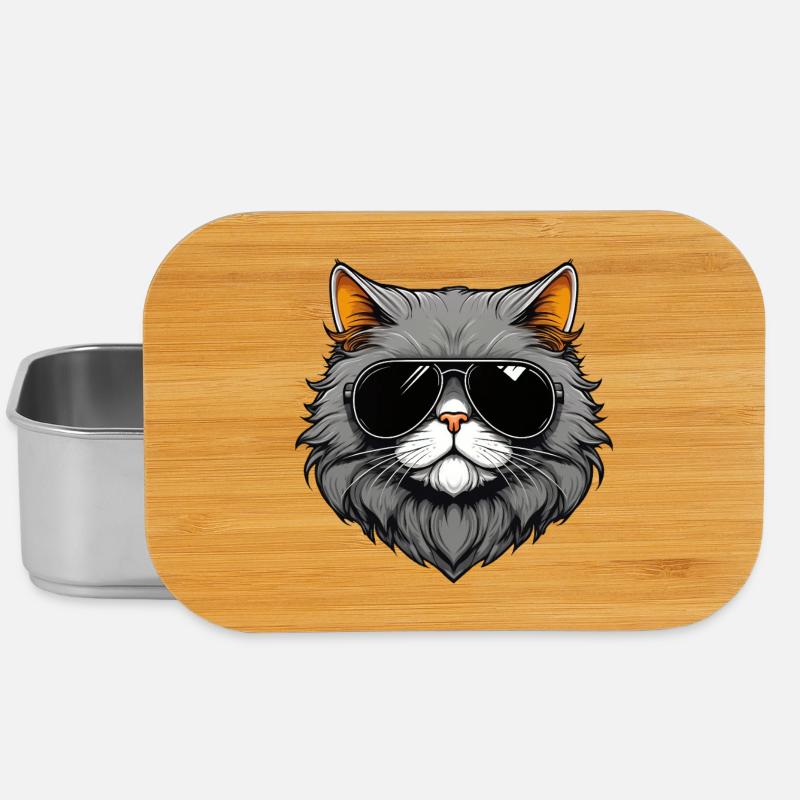 Chat zen avec lunettes de soleil - Boîte à goûter - argent