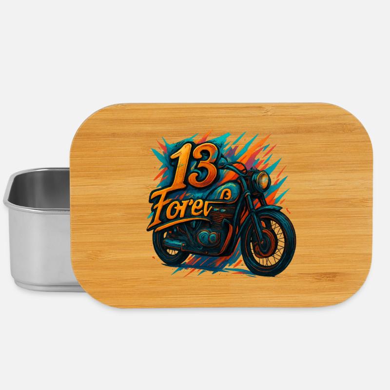 13FarbeMoto - Lunch Box - Silber