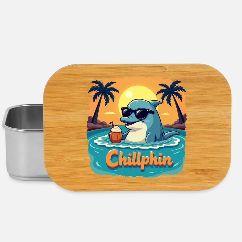 Chillphin – Entspann dich wie ein Delfin - Lunch Box - Silber