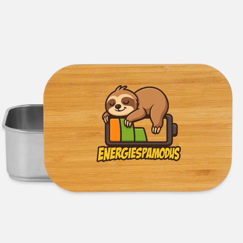Cute Sloth Energy Saving Logo - Lunch Box - silver