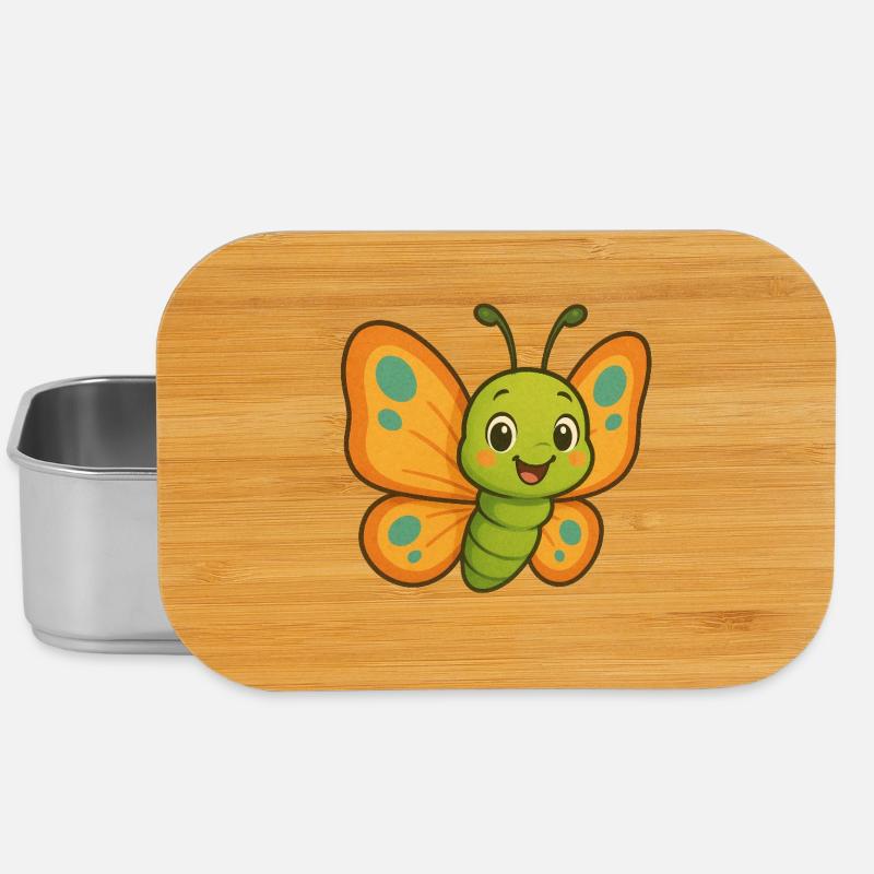 Conception de dessin animé papillon - Boîte à goûter - argent