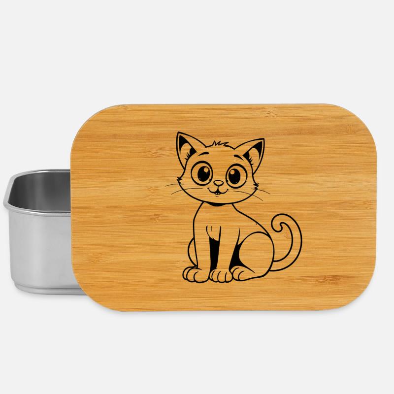 Minimalistic Cat - Lunch Box - Silber