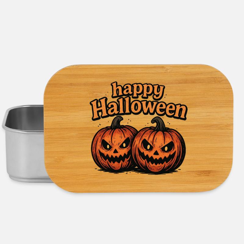 Spooky Halloween pumpkins with evil eye - Lunch Box - silver