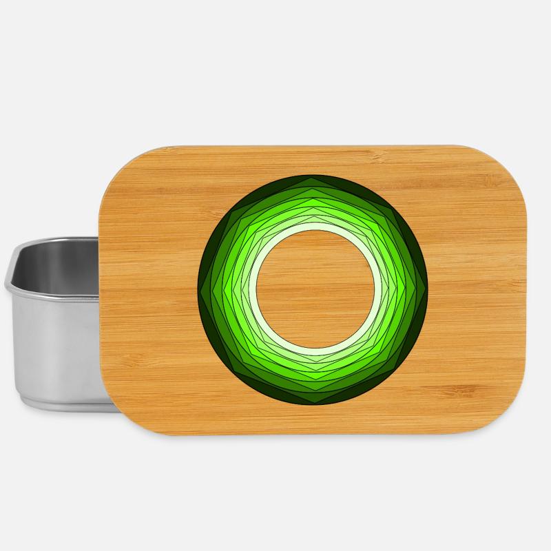 Cercles vert vif - Boîte à goûter - argent