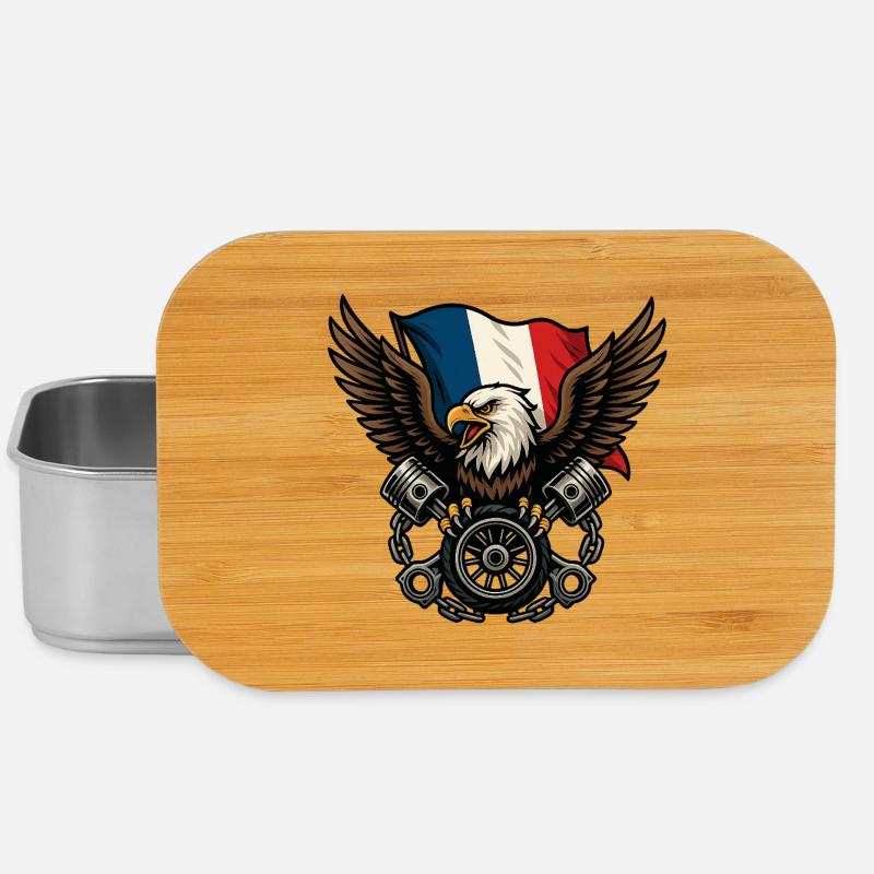 Aigle français avec drapeau  - Boîte à goûter - argent