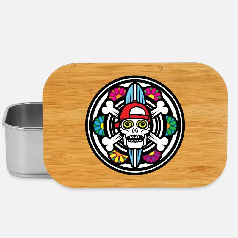 Surf Schädel - Lunch Box - Silber