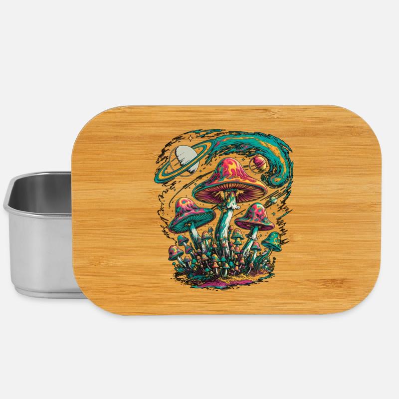 Psychedelische kosmische Pilze Kunstwerk - Lunch Box - Silber