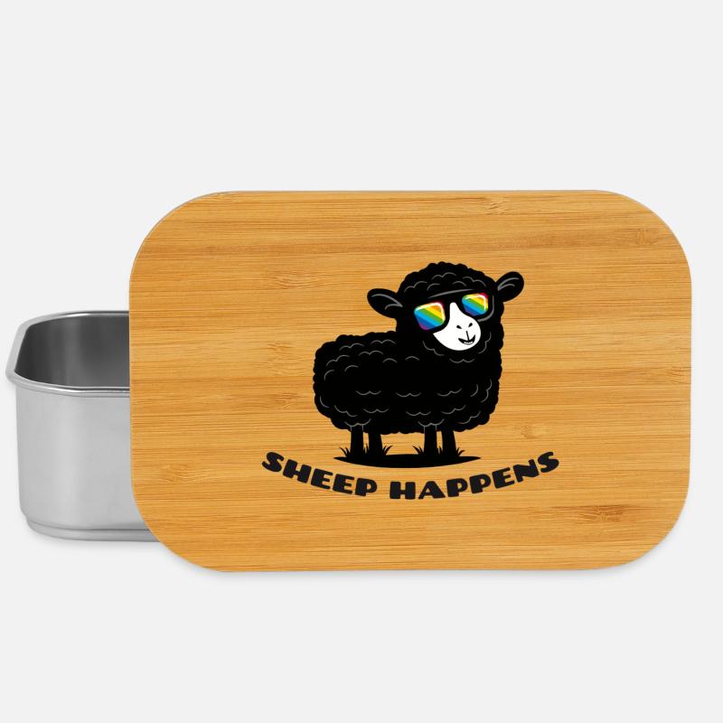 Funny Sheep with Rainbow Sunglasses - Lunch Box - silver