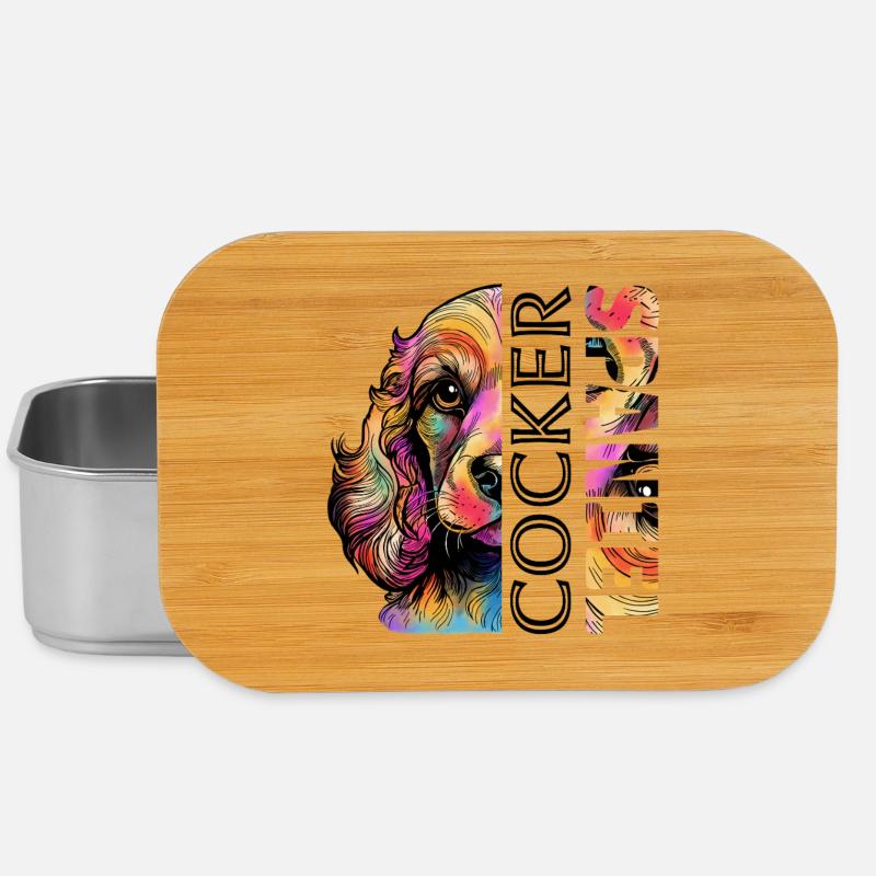 Cocker Spaniel coloré - Boîte à goûter - argent