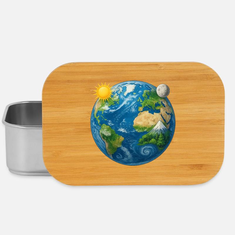 Terre - Terre - Planète Terre Univers - Boîte à goûter - argent
