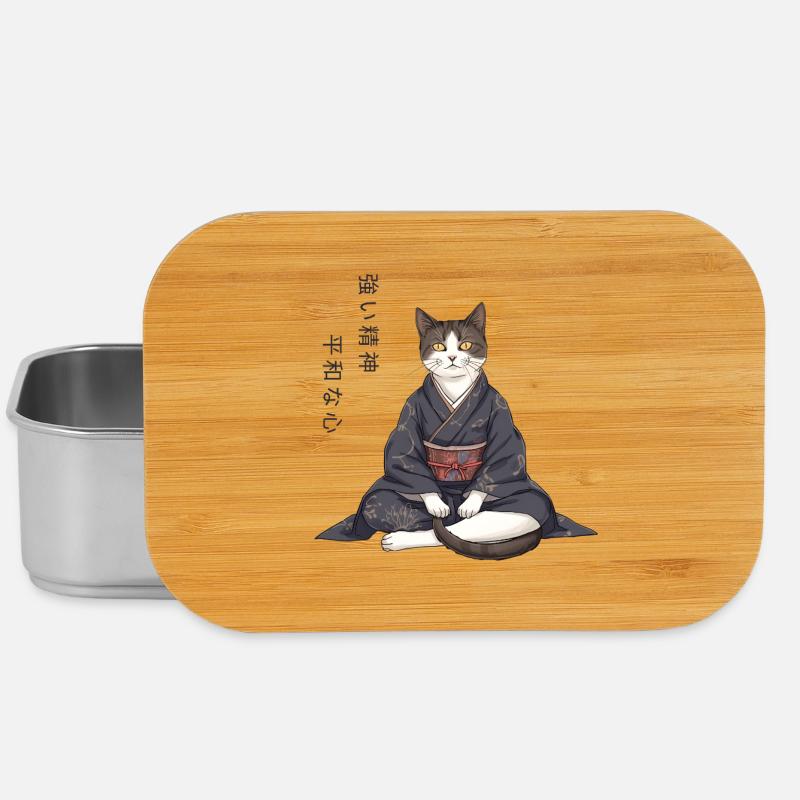 Chat d'anime moderne en kimono – Méditation zen - Boîte à goûter - argent