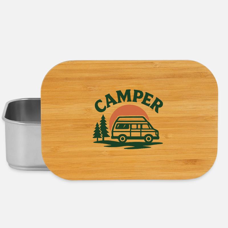 Camping Van Nature Motivation - Boîte à goûter - argent