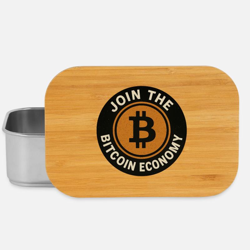 Join the Bitcoin economy round button - Lunch Box - silver