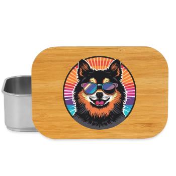 Casual dog with sunglasses in retro design - Lunch Box - silver - Front