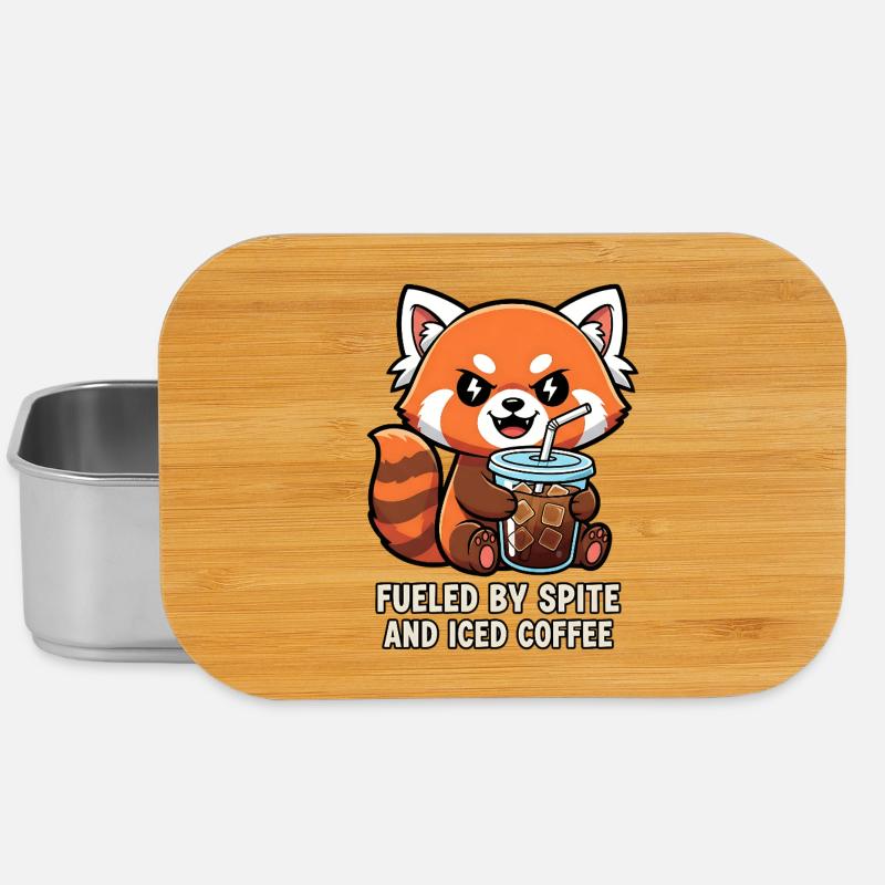Freches Waschbär-Kaffee-Meme-Design - Lunch Box - Silber