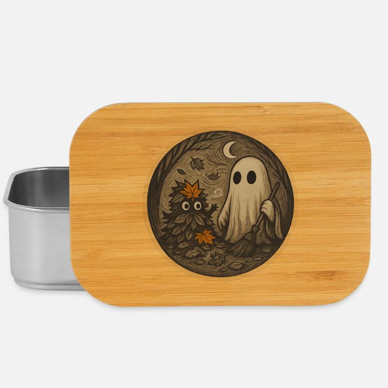 Ghostly Forest Night Illustration - Lunch Box - silver