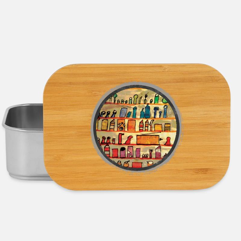 Abstrakte Küchenregal Illustration - Lunch Box - Silber