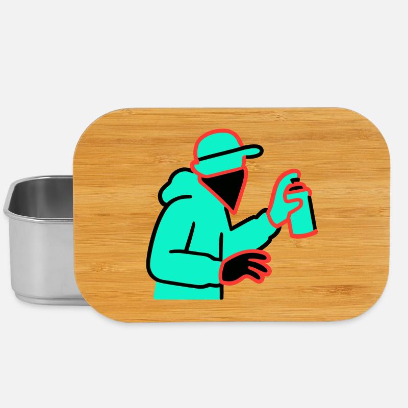 Neon Graffiti Sprayer - Lunch Box - Silber