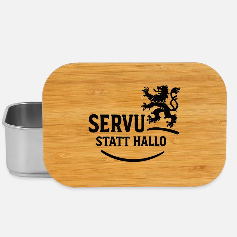 Servus statt Hallo – Bayerischer Dialekt Spruch  - Lunch Box - Silber