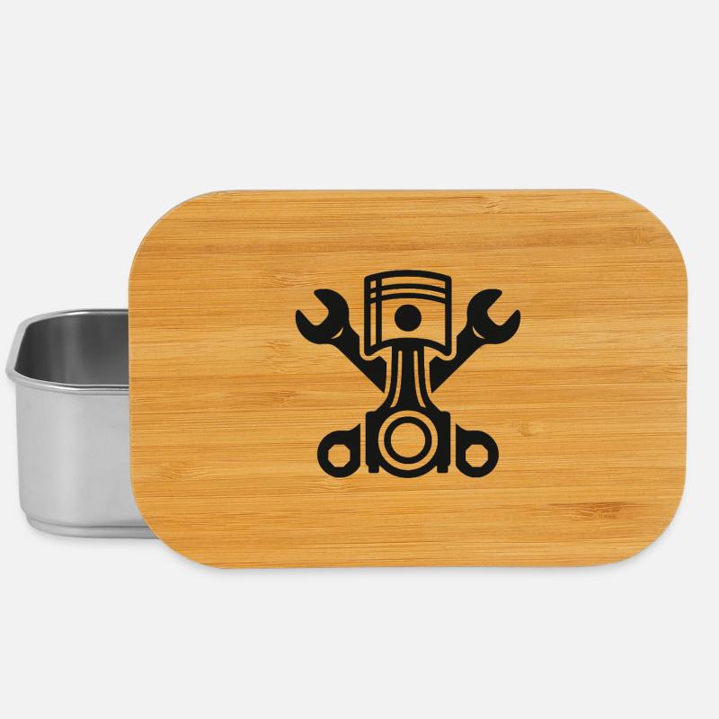 Piston and Wrench Art - Lunch Box - silver