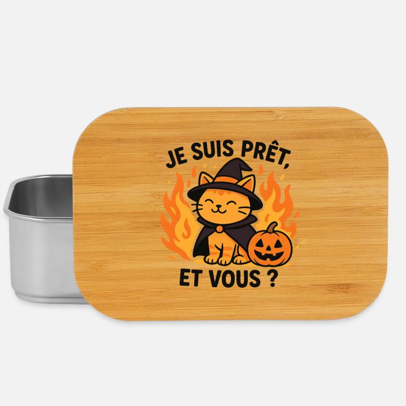 Halloween Wizard Cat Ready - Lunch Box - silver