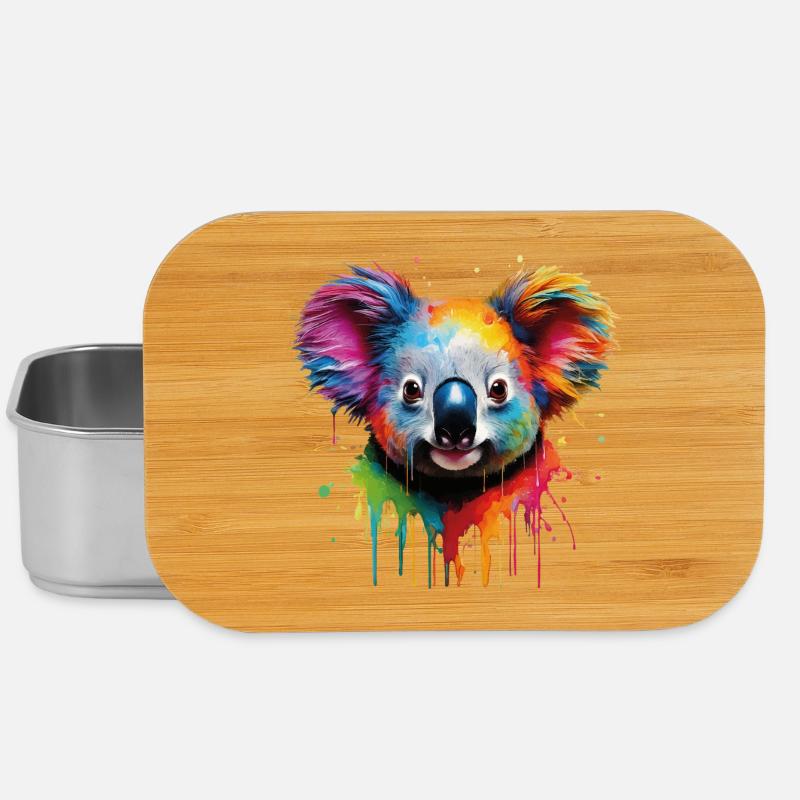 Regenbogen Koala Aquarell - Lunch Box - Silber