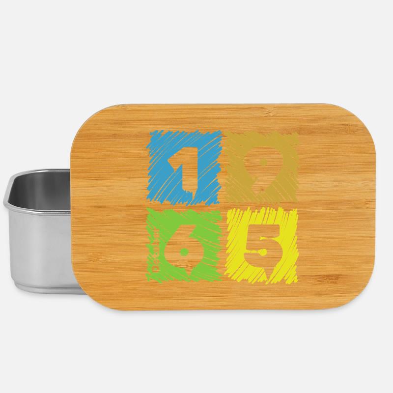 60. Geburtstag Farbige Patches since 10/1965 - Lunch Box - Silber