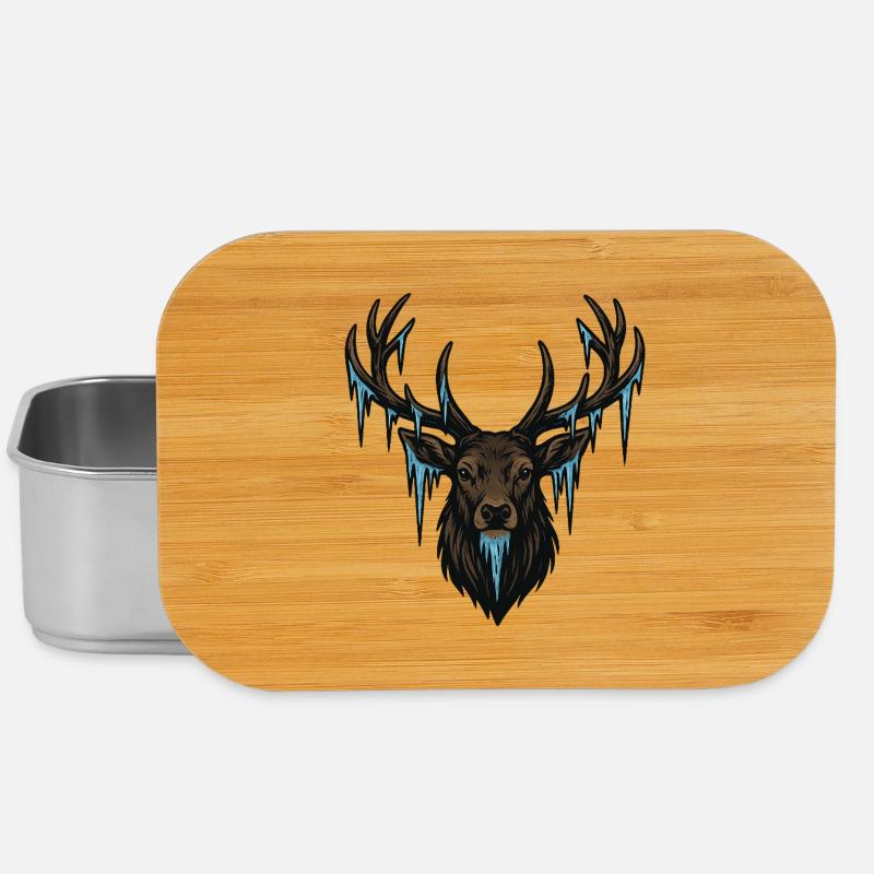 Icicle Deer Head - Lunch Box - silver