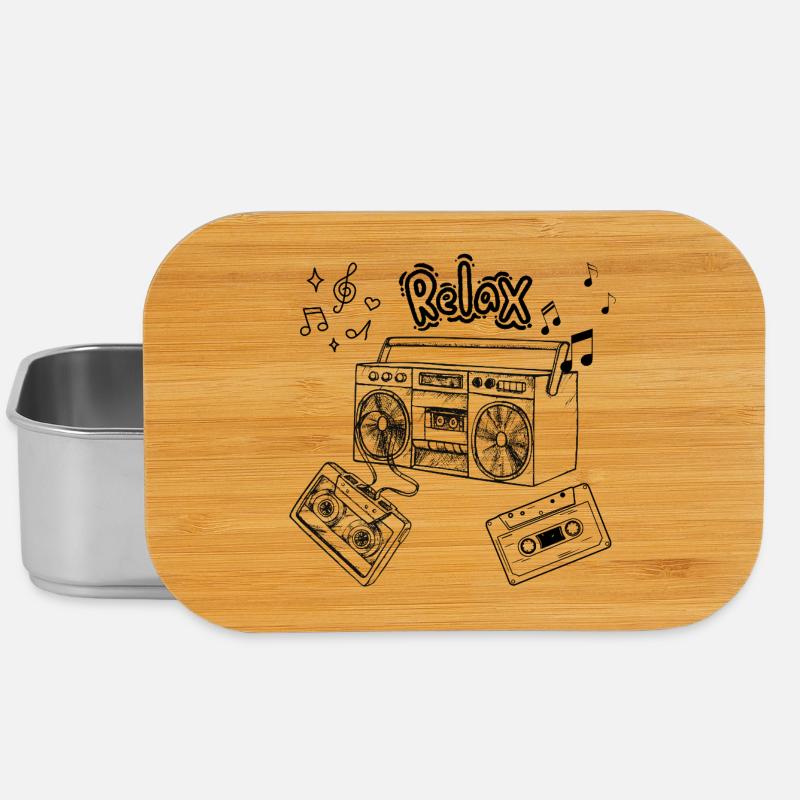 Retro Boombox Cassette Tee - Lunch Box - silver