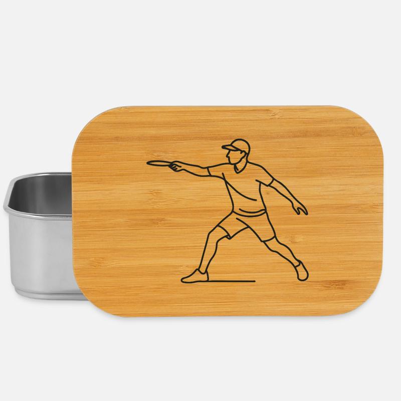 Disc Golf Player Sketch – Minimalist Motif - Lunch Box - silver