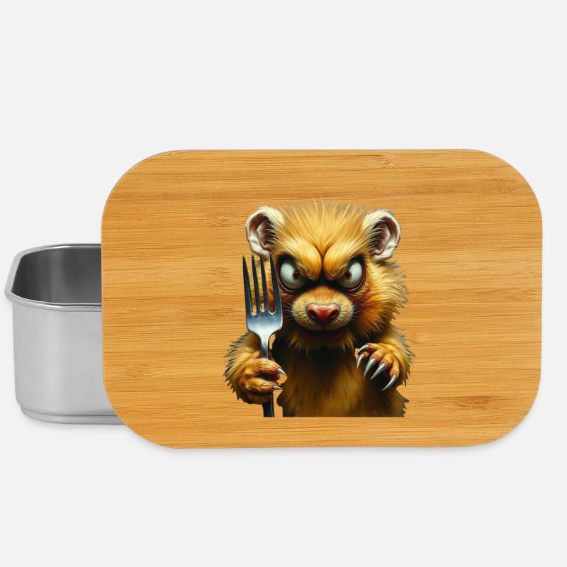 Horror-Hamster mit Gabel - Lunch Box - Silber