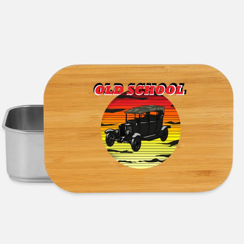Old School Sunset Car - Lunch Box - silver