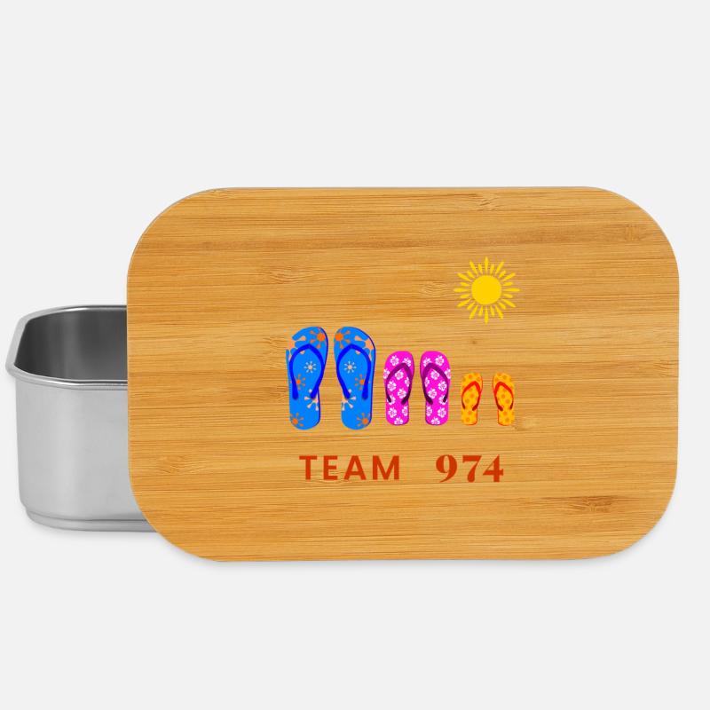 Team 974 Tropical Sun Flip Flops - Lunch Box - Silber