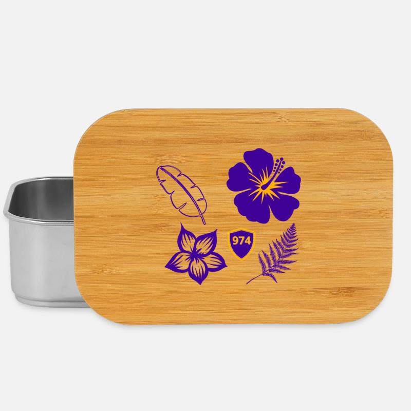 Hibiscus Violet Bouclier 974 - Boîte à goûter - argent