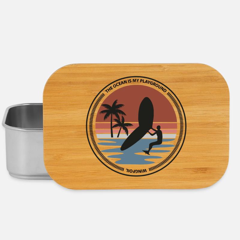 Wingsurfer au coucher du soleil sur la plage de palmiers - Boîte à goûter - argent