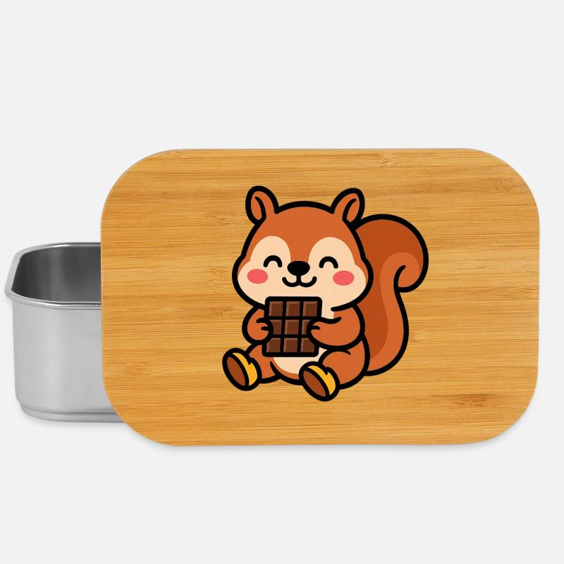 Squirrel with chocolate bar - Lunch Box - silver