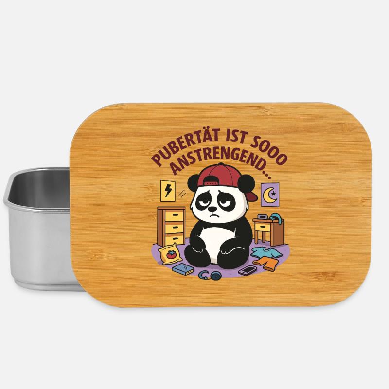 Pubertät ist sooo anstrengend Panda - Lunch Box - Silber