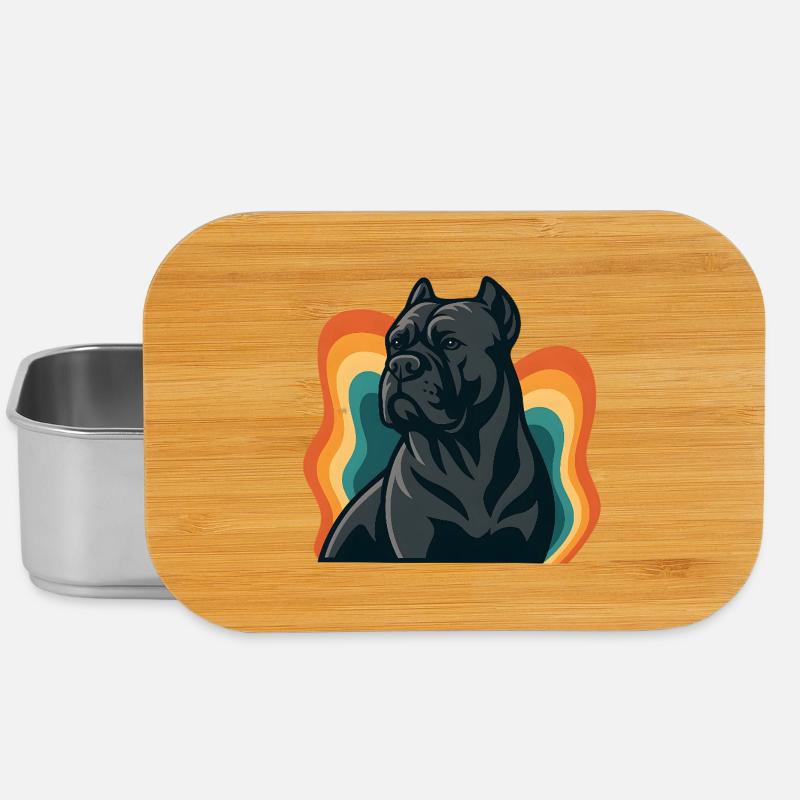 Cane corso Dog in retro rings - Lunch Box - silver